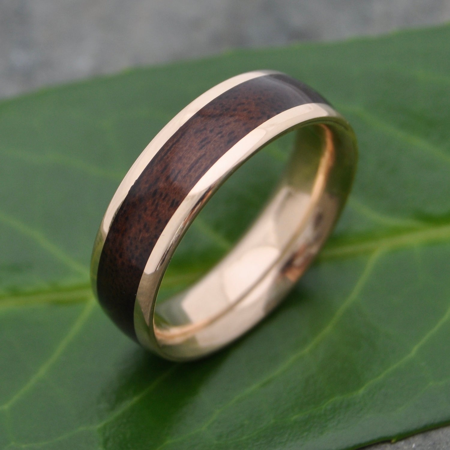 Wood Rings with Gold - Naturaleza Organic Jewelry