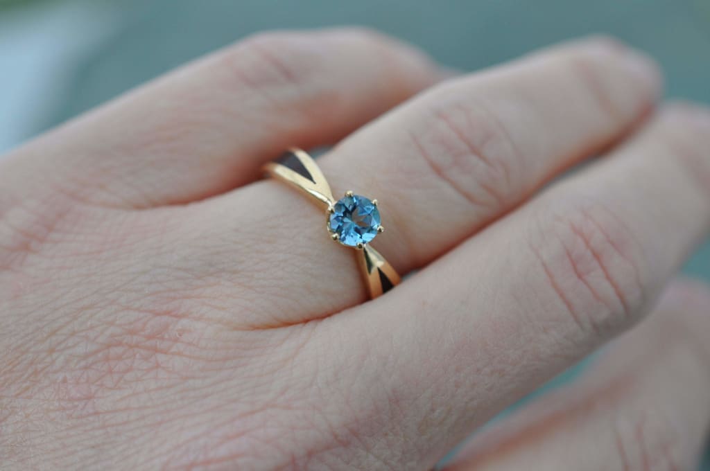 Sapphire Solitaire Wood Ring, Dogwood Wood Gold Engagement Ring, Diamond Gold Wood Ring, Wood Wedding Ring, Engagement Ring