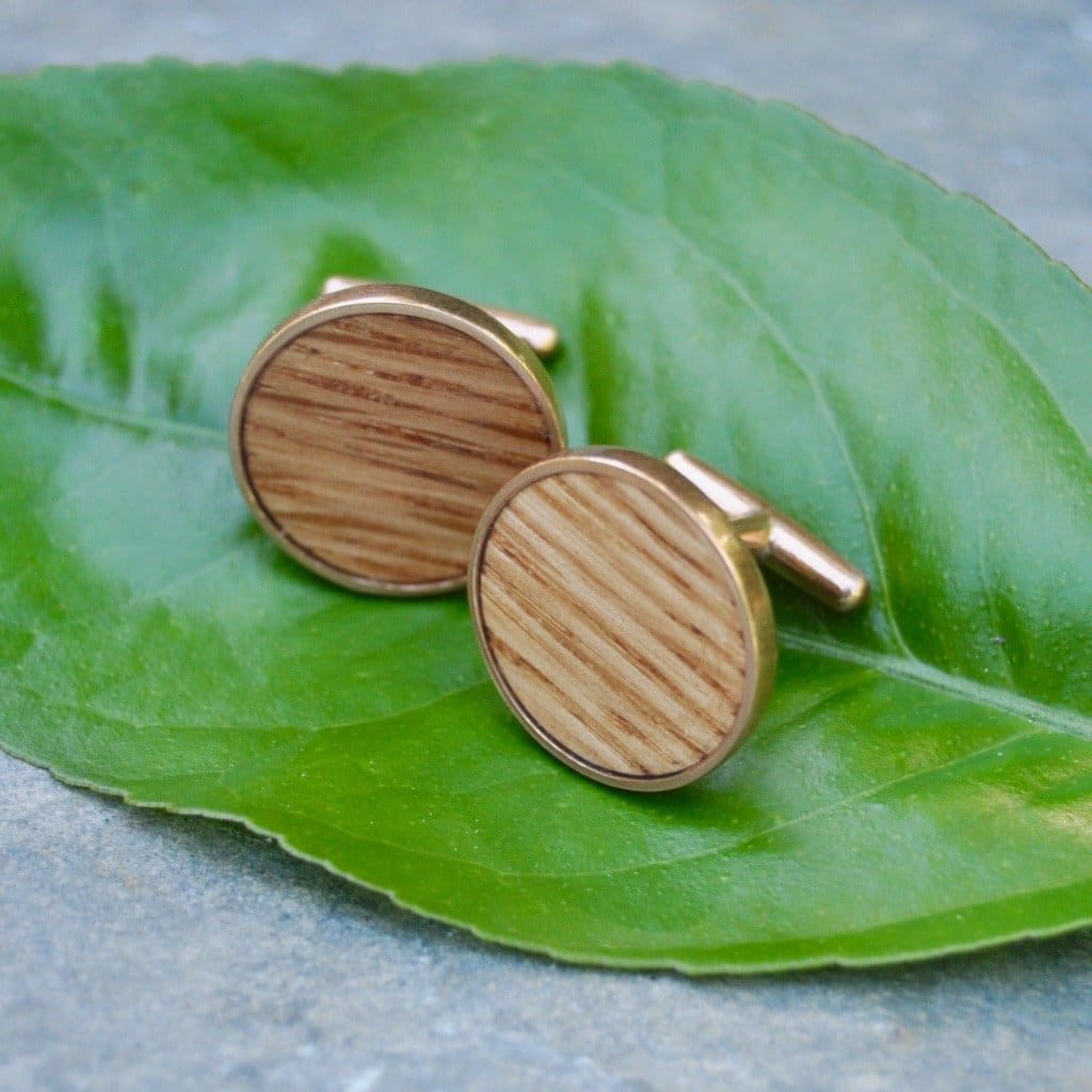 Bourbon Barrel and Copper Cufflinks - whiskey barrel cuff links, grooms gift, bridal party favor,  Kentucky bourbon barrel