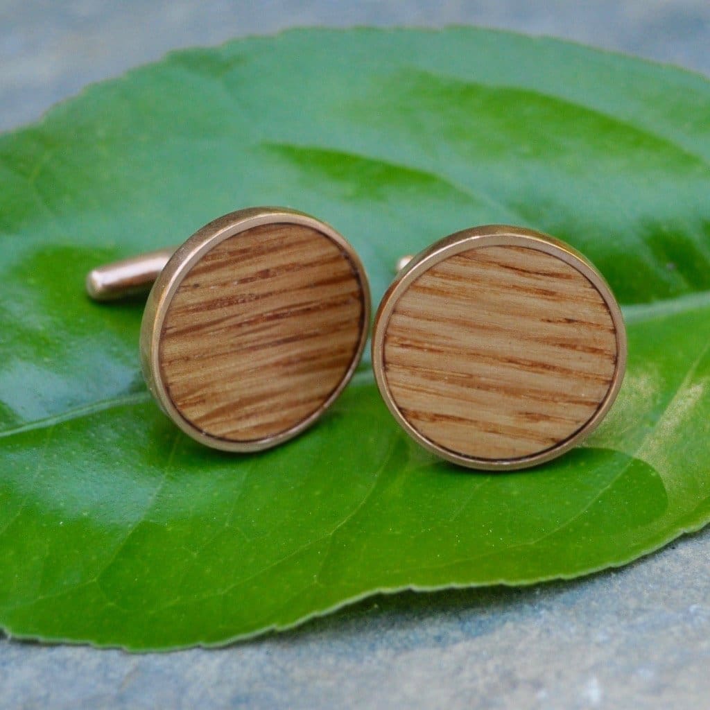 Bourbon Barrel and Copper Cufflinks - whiskey barrel cuff links, grooms gift, bridal party favor,  Kentucky bourbon barrel