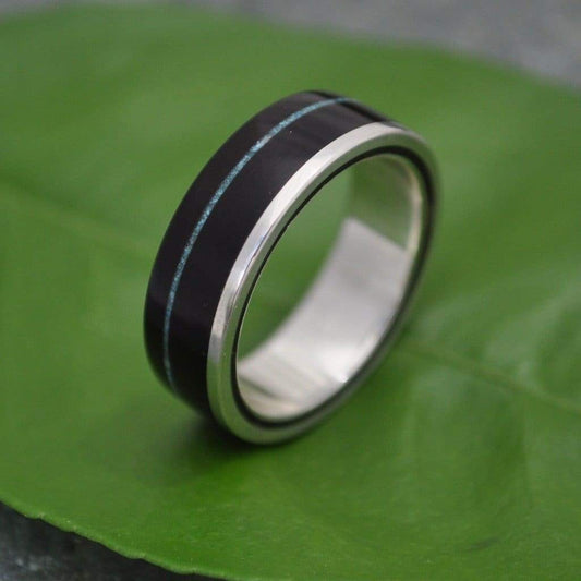 Turquoise Wood Ring, Un Lado Asi Coyol Turquoise - Naturaleza Organic Jewelry & Wood Rings