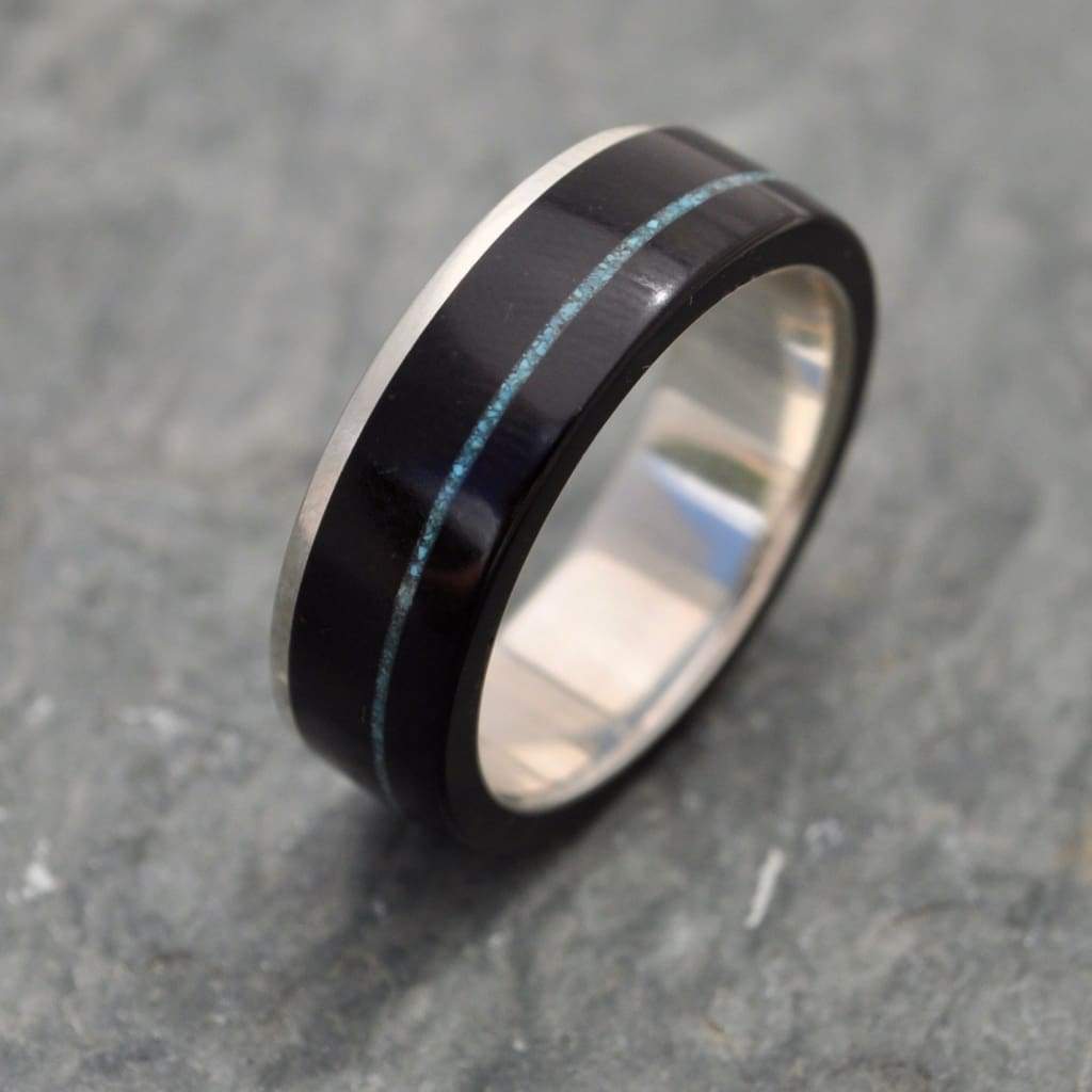 Turquoise Wood Ring, Un Lado Asi Coyol Turquoise - Naturaleza Organic Jewelry & Wood Rings