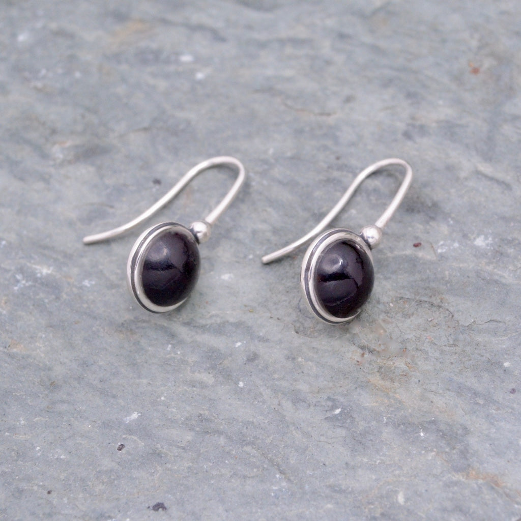 Eclipse Earrings - patacon seed and recycled sterling silver earrings drop earrings black earrings ecofriendly earrings