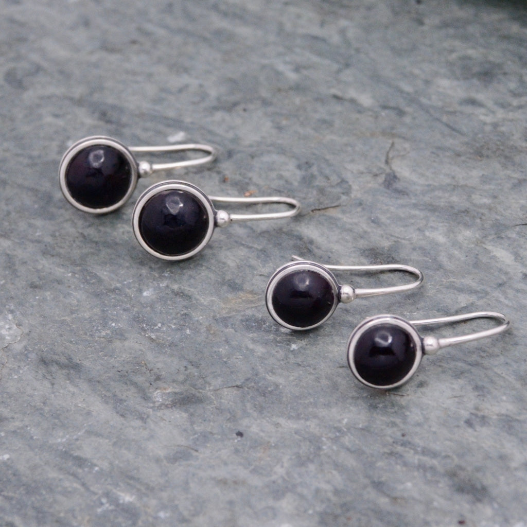 Eclipse Earrings - patacon seed and recycled sterling silver earrings drop earrings black earrings ecofriendly earrings