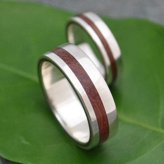 White Gold Equinox Nacascolo Wood Ring - Naturaleza Organic Jewelry & Wood Rings