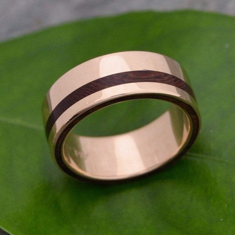 Yellow Gold Equinox Nacascolo Wood Ring - Naturaleza Organic Jewelry & Wood Rings
