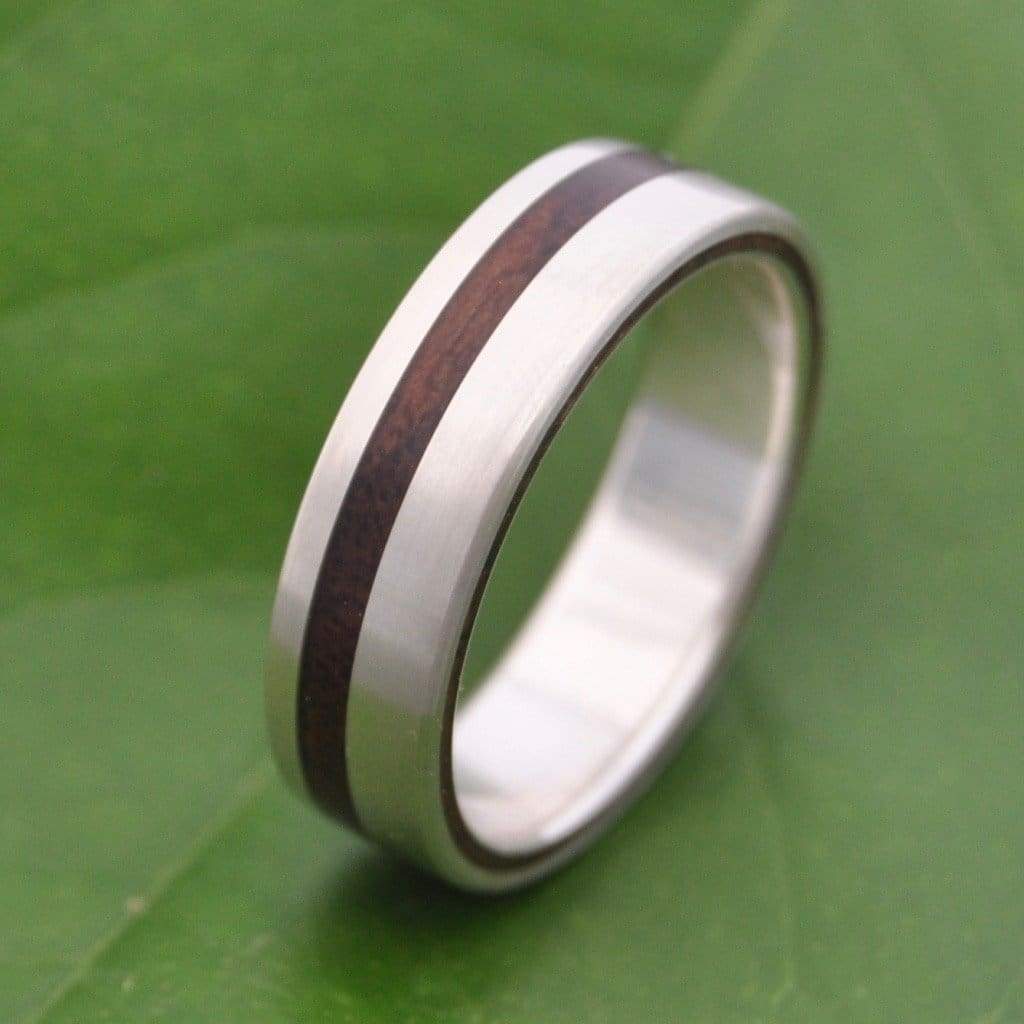 Walnut Wood Ring with Recycled Sterling Silver, Equinox Ring - Naturaleza Organic Jewelry & Wood Rings