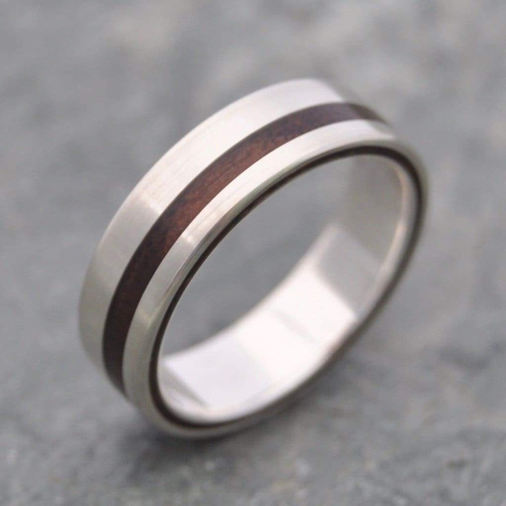 Walnut Wood Ring with Recycled Sterling Silver, Equinox Ring - Naturaleza Organic Jewelry & Wood Rings