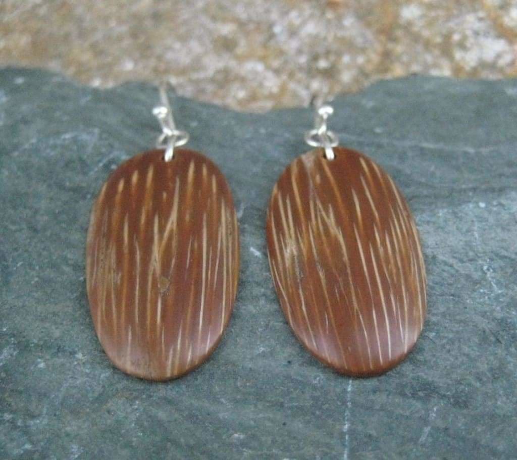 Indio Maiz Palm Tree Seed Earrings - Naturaleza Organic Jewelry & Wood Rings