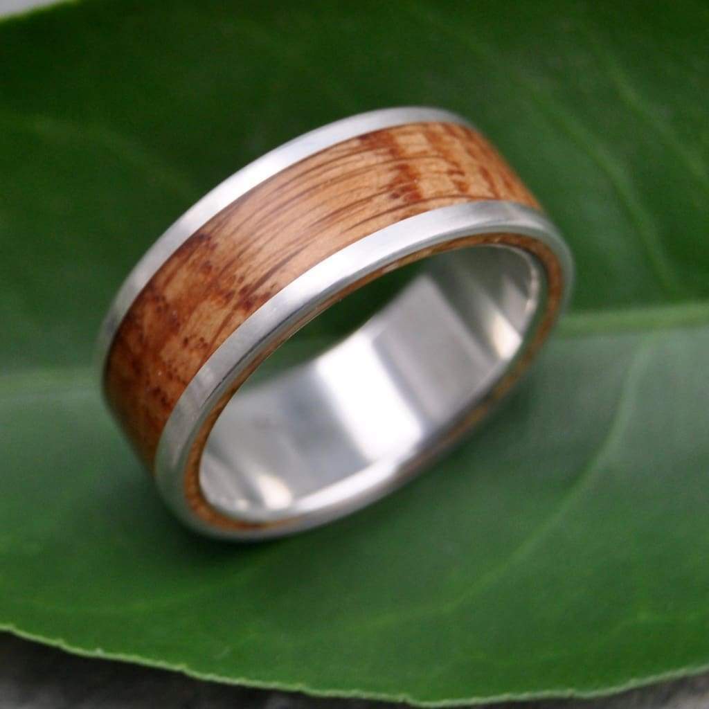 Lados Kentucky Bourbon Barrel Wood Ring Sterling Silver - Naturaleza Organic Jewelry & Wood Rings