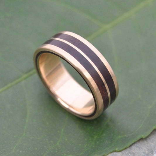 Yellow Gold Lados Linea Nacascolo Wood Ring - Naturaleza Organic Jewelry & Wood Rings