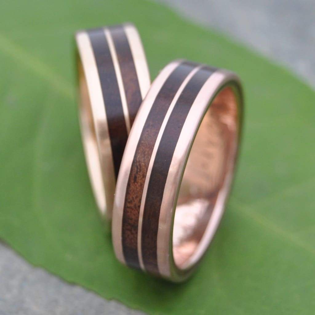 Rose Gold Lados Linea Nacascolo Wood Ring - Naturaleza Organic Jewelry & Wood Rings