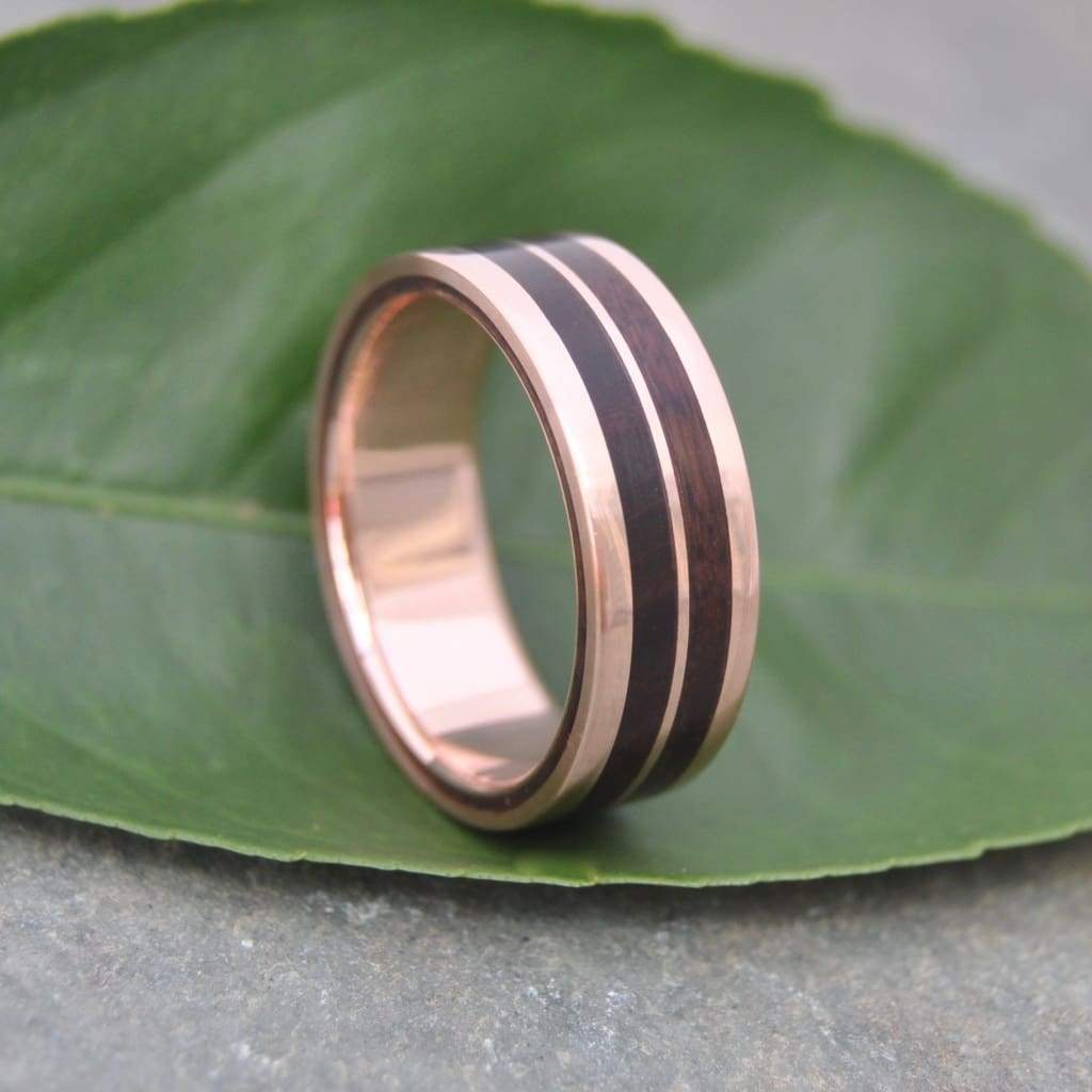 Rose Gold Lados Linea Nacascolo Wood Ring - Naturaleza Organic Jewelry & Wood Rings