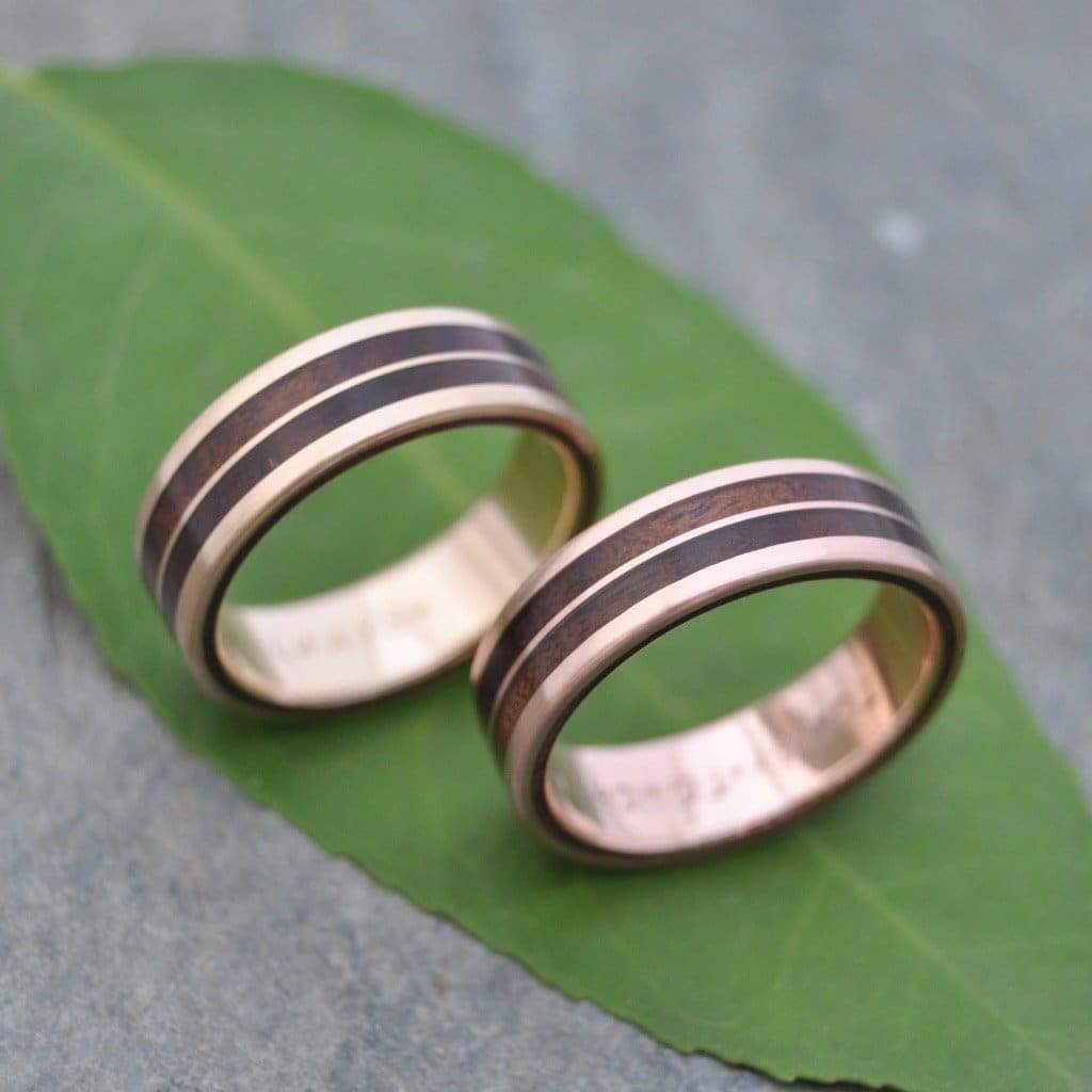 Rose Gold Lados Linea Nacascolo Wood Ring - Naturaleza Organic Jewelry & Wood Rings