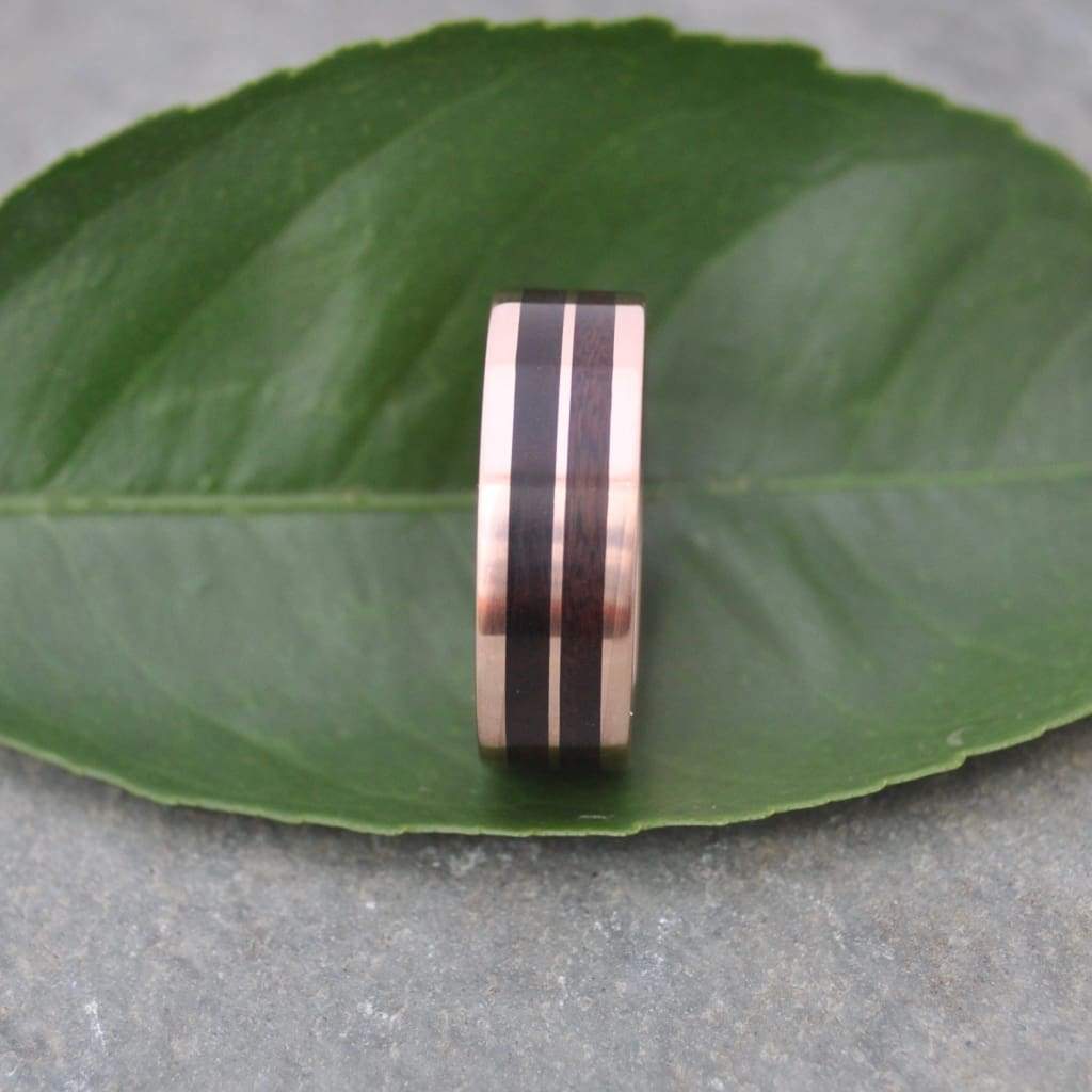 Rose Gold Lados Linea Nacascolo Wood Ring - Naturaleza Organic Jewelry & Wood Rings