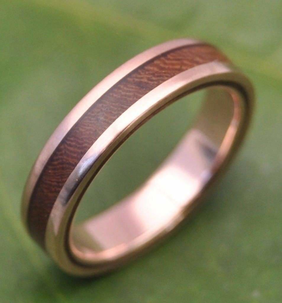 Rose Gold Wood Wedding Band, Lados Nacascolo - Naturaleza Organic Jewelry & Wood Rings