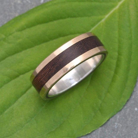 Yellow Gold and Silver Lados Nacascolo Wood Ring - Naturaleza Organic Jewelry & Wood Rings