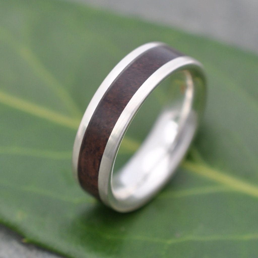 Wood Wedding Band, Walnut Wood Ring, Walnut Wedding Ring, Comfort Fit Wood Ring, Wooden Inlay Wedding Ring, Mens Wood Ring, Womens Wood Ring