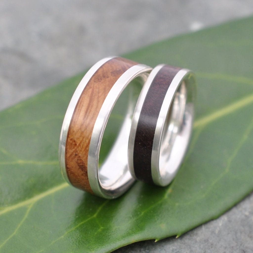 Wood Wedding Band, Walnut Wood Ring, Walnut Wedding Ring, Comfort Fit Wood Ring, Wooden Inlay Wedding Ring, Mens Wood Ring, Womens Wood Ring