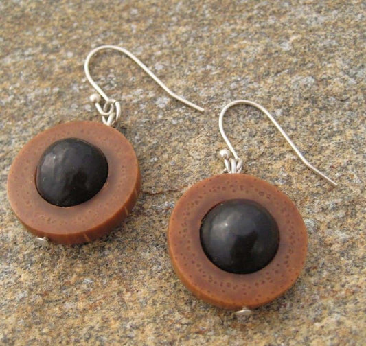Maridos Earrings, Palm Tree Seed Earrings - Naturaleza Organic Jewelry & Wood Rings
