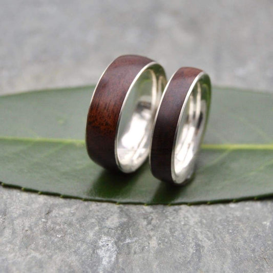 Walnut Wooden Ring, Wide Band Comfort Fit Siempre - Naturaleza Organic Jewelry & Wood Rings