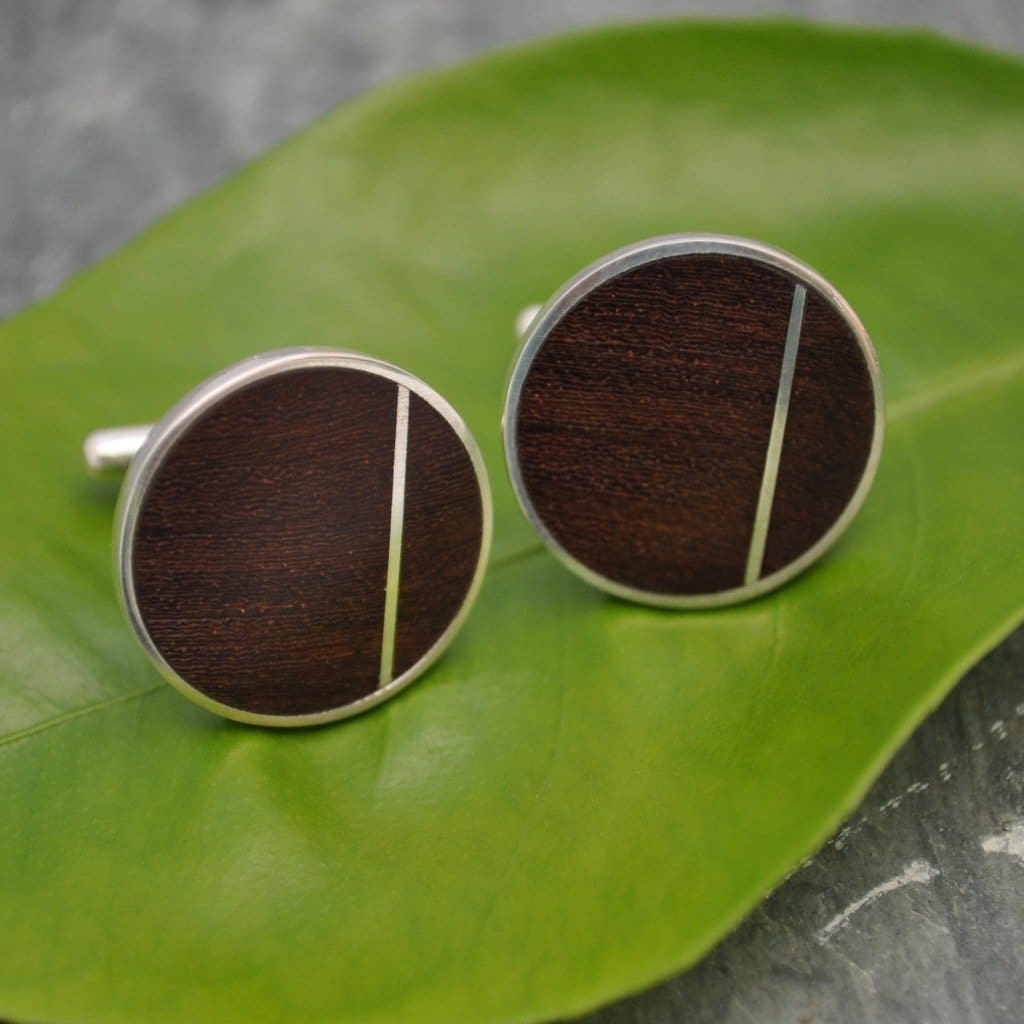 Solsticio Nacascolo Wood Cufflinks - Naturaleza Organic Jewelry & Wood Rings