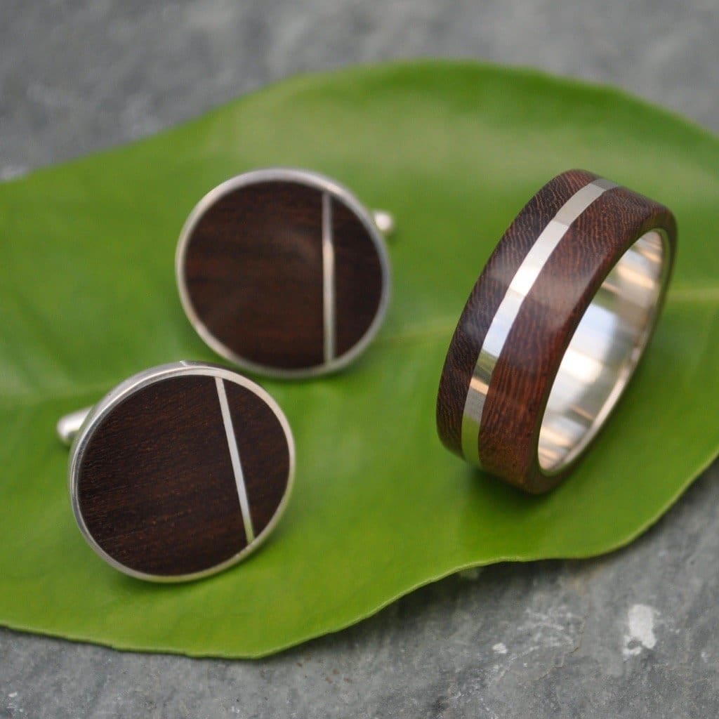 Solsticio Nacascolo Wood Cufflinks - Naturaleza Organic Jewelry & Wood Rings