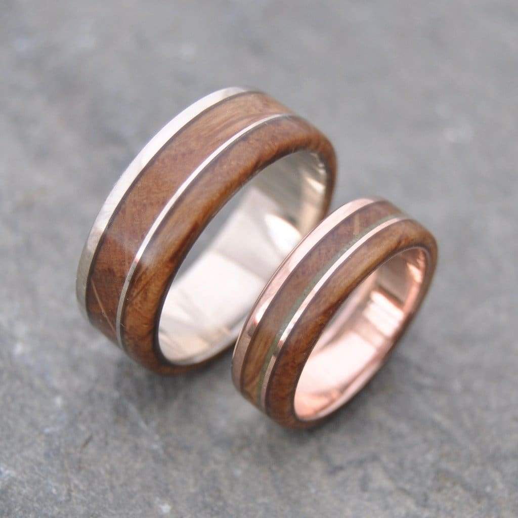 Kentucky Bourbon Barrel Wedding Band, Un Lado Asi Wood Ring - Naturaleza Organic Jewelry & Wood Rings