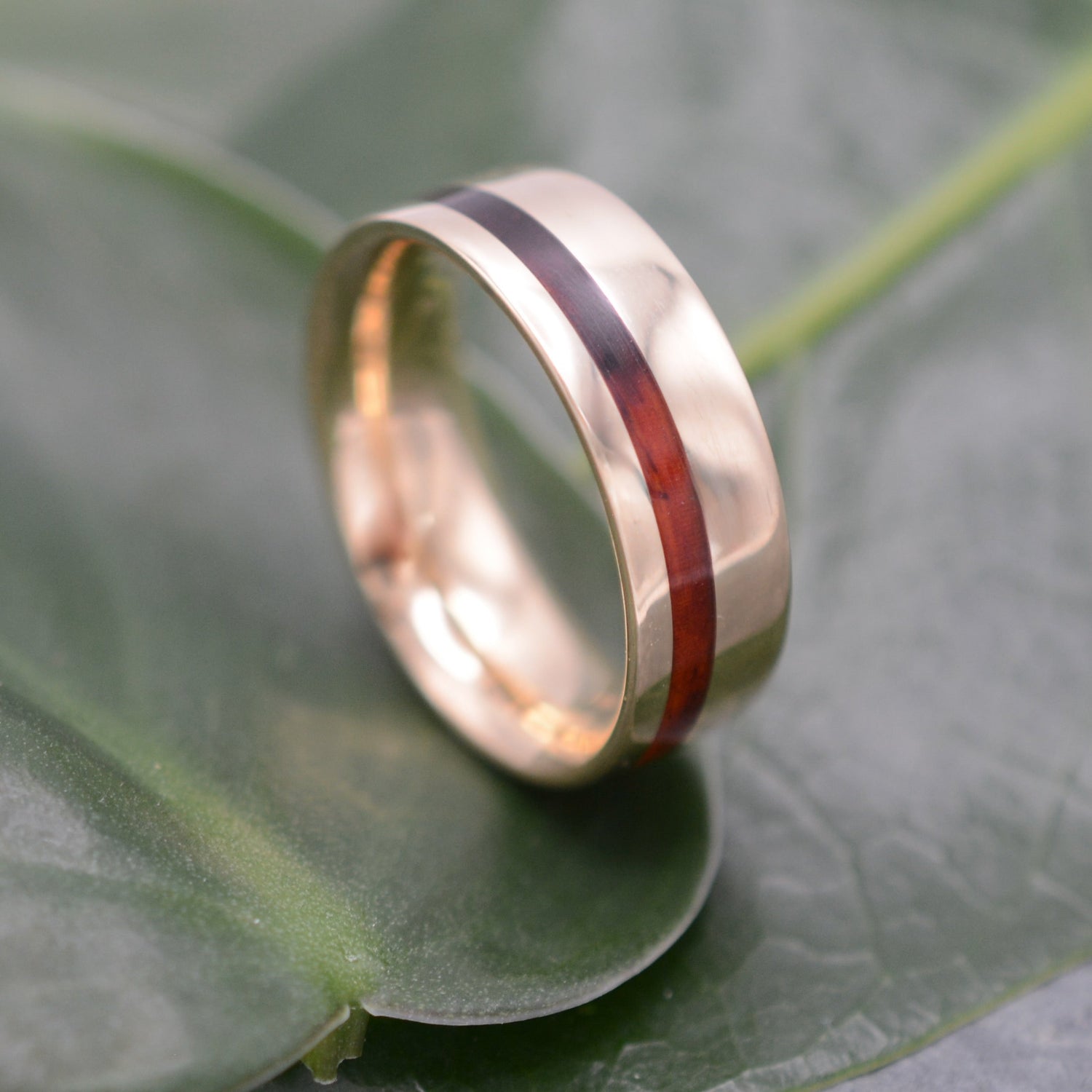 Solid Gold Wood Wedding Rings