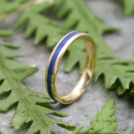 Yellow Gold Lados Lapis Lazuli Wedding Ring