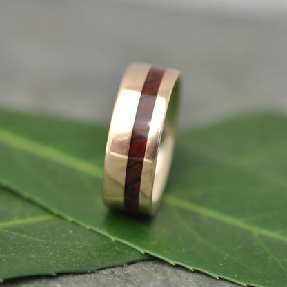 8mm width wood wedding band with cocobolo 
