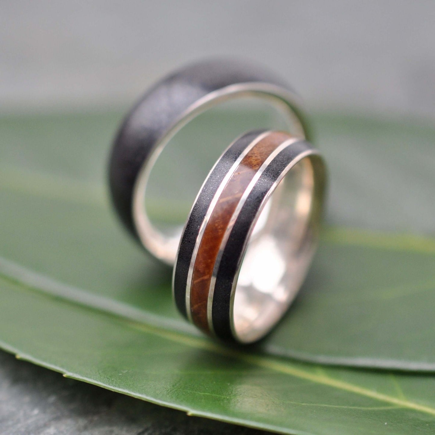 Siempre Volcanic Sand Black Titanium Ring