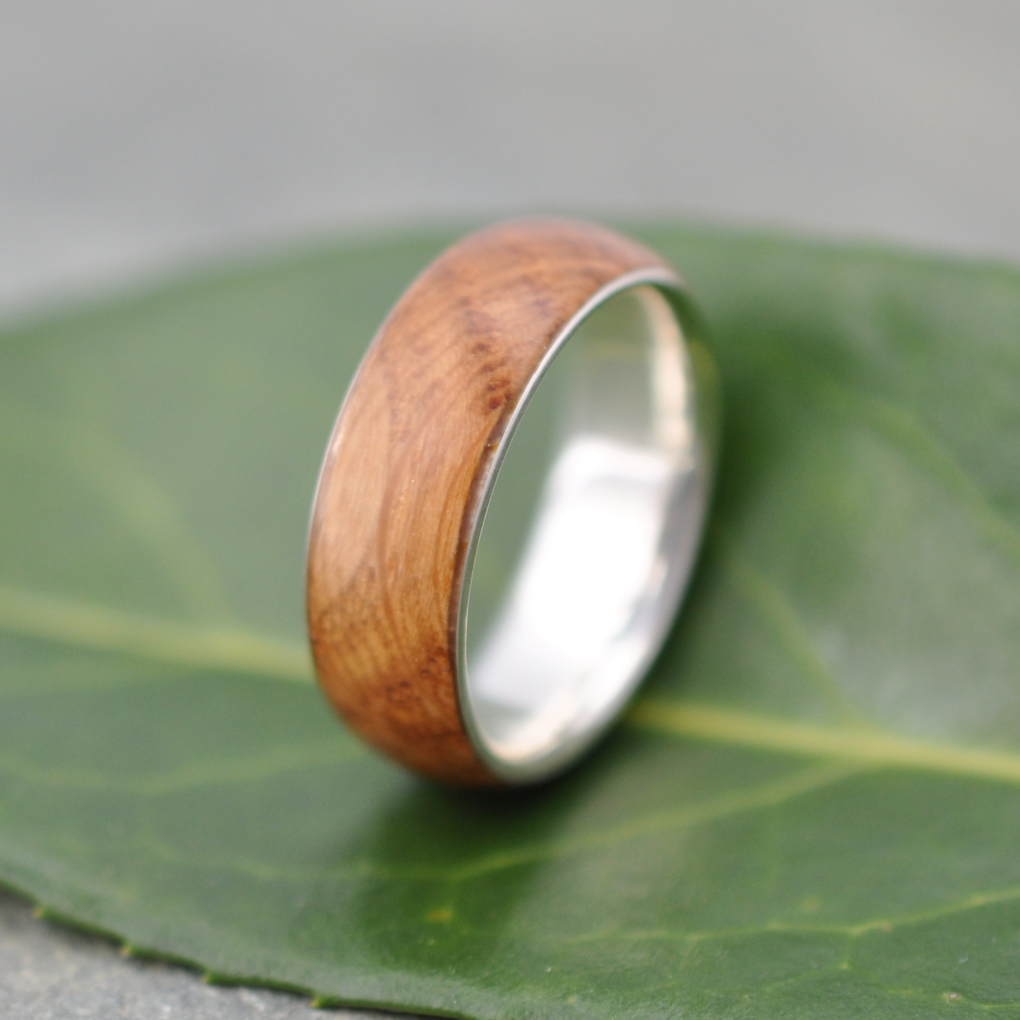 Siempre Bourbon Barrel Ring with Recycled Sterling Silver