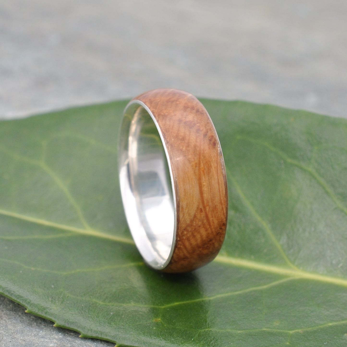 Siempre Bourbon Barrel Ring with Recycled Sterling Silver