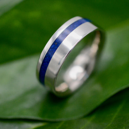 Equinox White Gold and Lapis Lazuli Stone Ring - Naturaleza Organic Jewelry