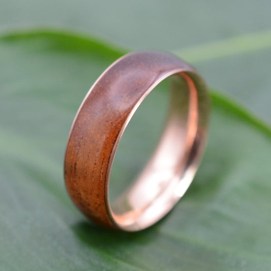 Rose Gold Koa Wood Ring Siempre