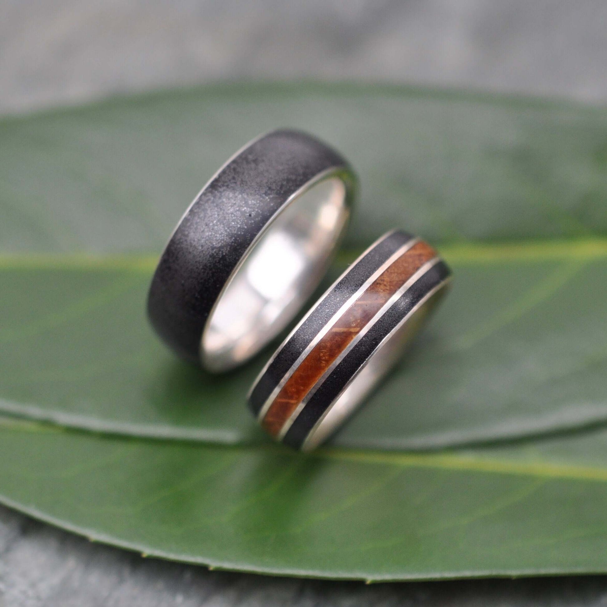 Siempre Volcanic Sand Black Titanium Ring