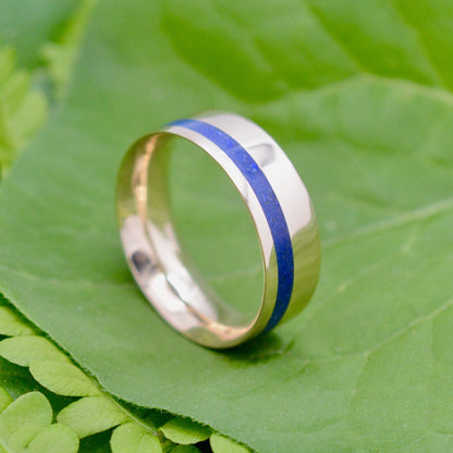 Equinox Yellow Gold and Lapis Lazuli Stone Ring - Naturaleza Organic Jewelry