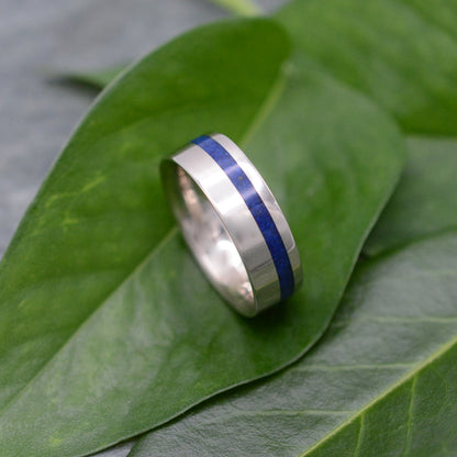 Equinox White Gold and Lapis Lazuli Stone Ring - Naturaleza Organic Jewelry