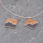 Mountain Wood Necklace, Abalone Inlay Necklace, Mountain Range Necklace, Wood Necklace - Naturaleza Organic Jewelry & Wood Rings
