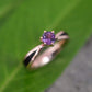 Amethyst Solitaire Wood Ring, Wood Diamond Gold Engagement Ring, Diamond Gold Wood Ring, Wedding Ring, Engagement Ring