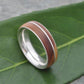 Lignum Vitae Wood Wedding Ring, Asi Guayacan Wood Ring, Wooden Wedding Band, Comfort Fit Ring, Unique Wood Wedding Ring. Silver and Wood