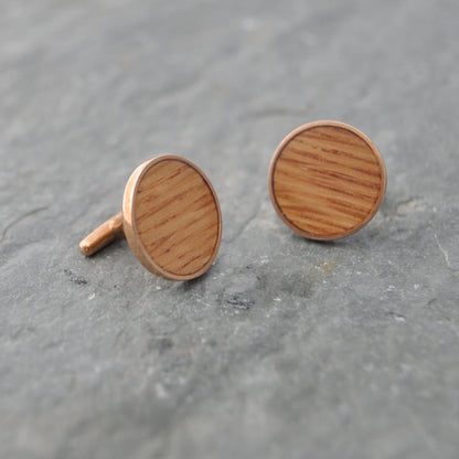 Bourbon Barrel and Copper Cufflinks - whiskey barrel cuff links, grooms gift, bridal party favor,  Kentucky bourbon barrel