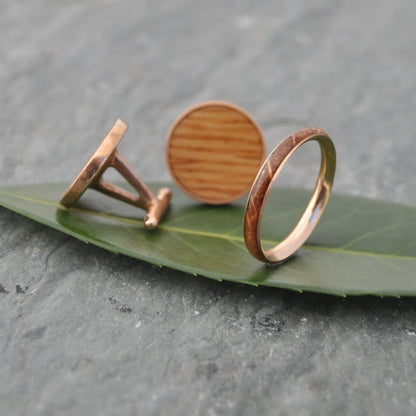 Bourbon Barrel and Copper Cufflinks - whiskey barrel cuff links, grooms gift, bridal party favor,  Kentucky bourbon barrel