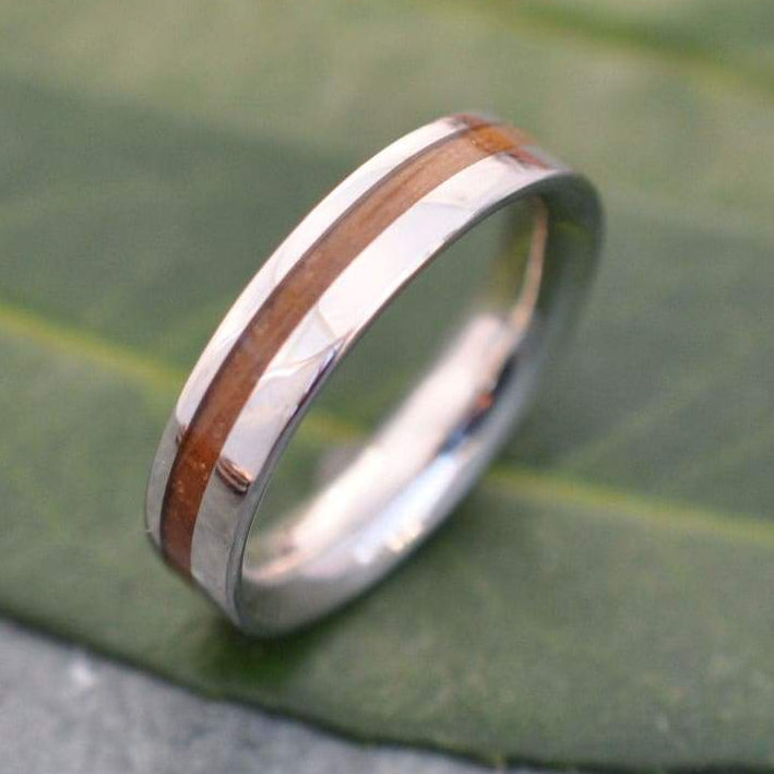 Bourbon barrel rings with 14k white gold, Equinox design