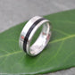 Sterling Silver Black Wood Wedding Band, Comfort Fit Equinox Coyol - Naturaleza Organic Jewelry & Wood Rings