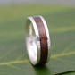 White Gold Lados Walnut Wood Ring, Ecofriendly White Gold Wood Wedding Band, 14k White Gold Wood Wedding Ring, Mens Gold Wood Ring
