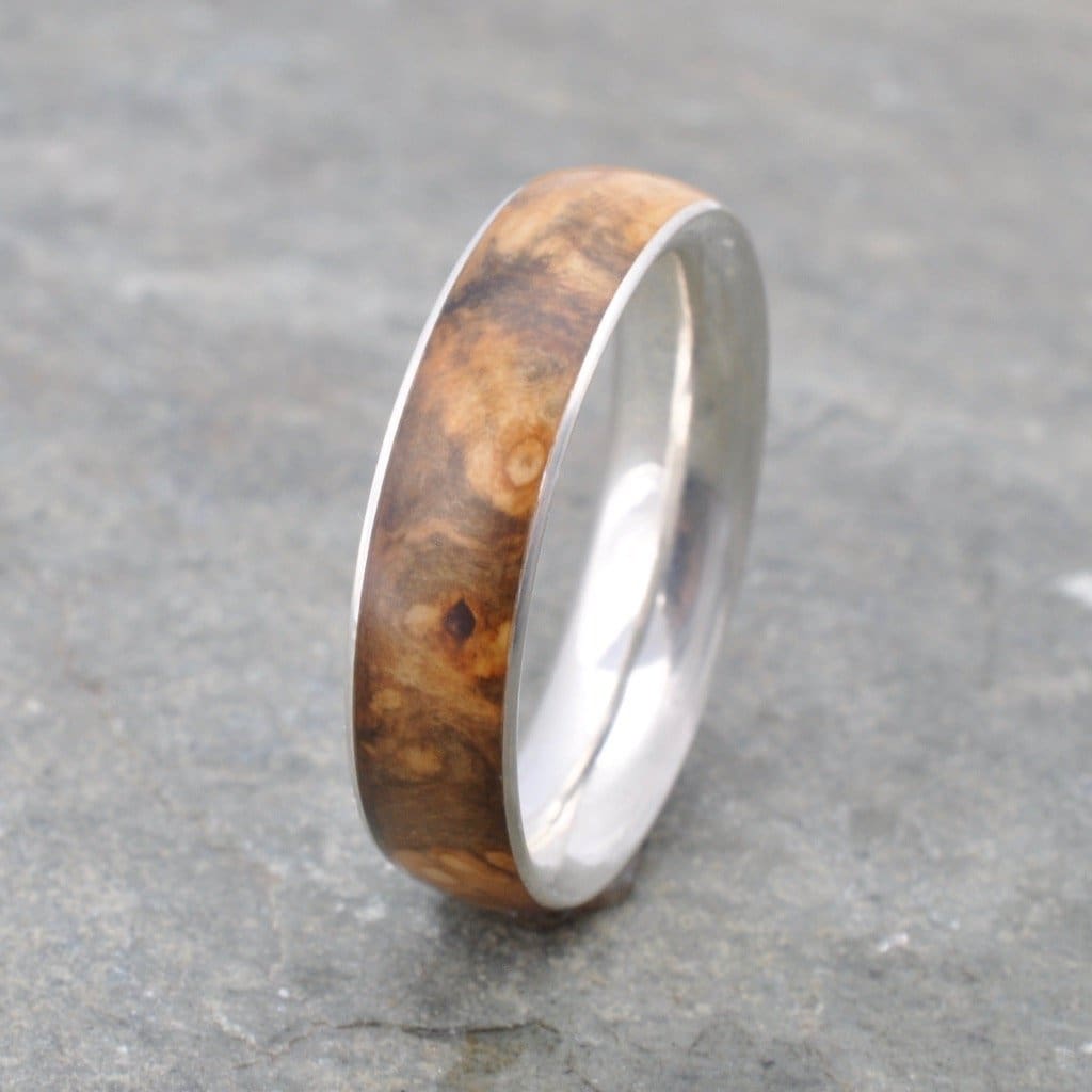 Cypress Wood Wedding Band, Comfort Fit Siempre Wood Ring - Naturaleza Organic Jewelry & Wood Rings