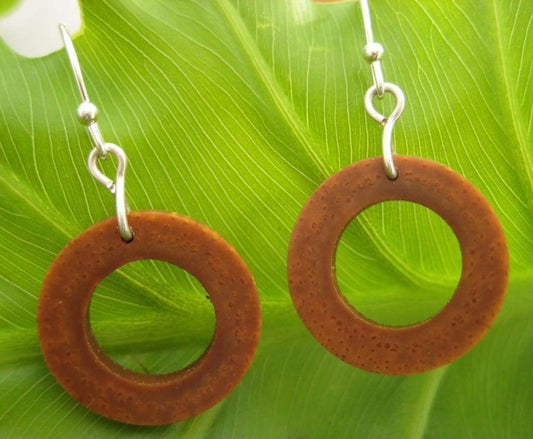 Coroso Circulos - organic coroso seed earrings - Naturaleza Organic Jewelry & Wood Rings