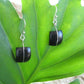 Cuadrado - square organic coyol earrings with silver inlay - Naturaleza Organic Jewelry & Wood Rings
